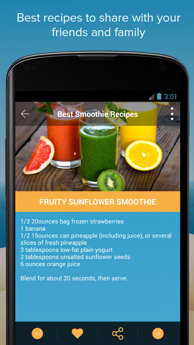Best Smoothie Recipes App for Android New Android Food & Drink App